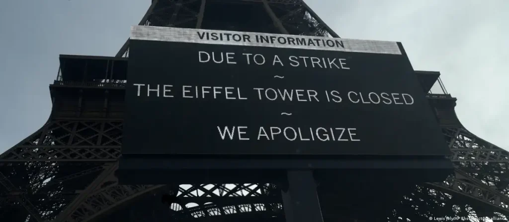 Fin de año y cierran la torre Eiffel por huelga 