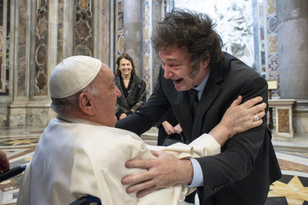 El primer encuentro entre Javier Milei y el papa Francisco