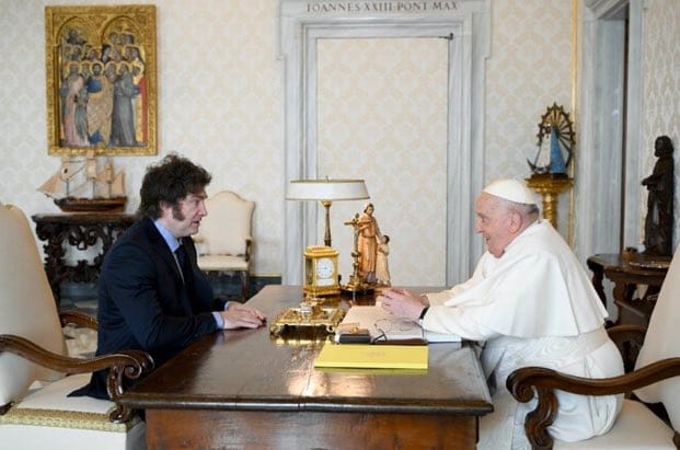 El encuentro privado entre Javier Milei y el papa Francisco